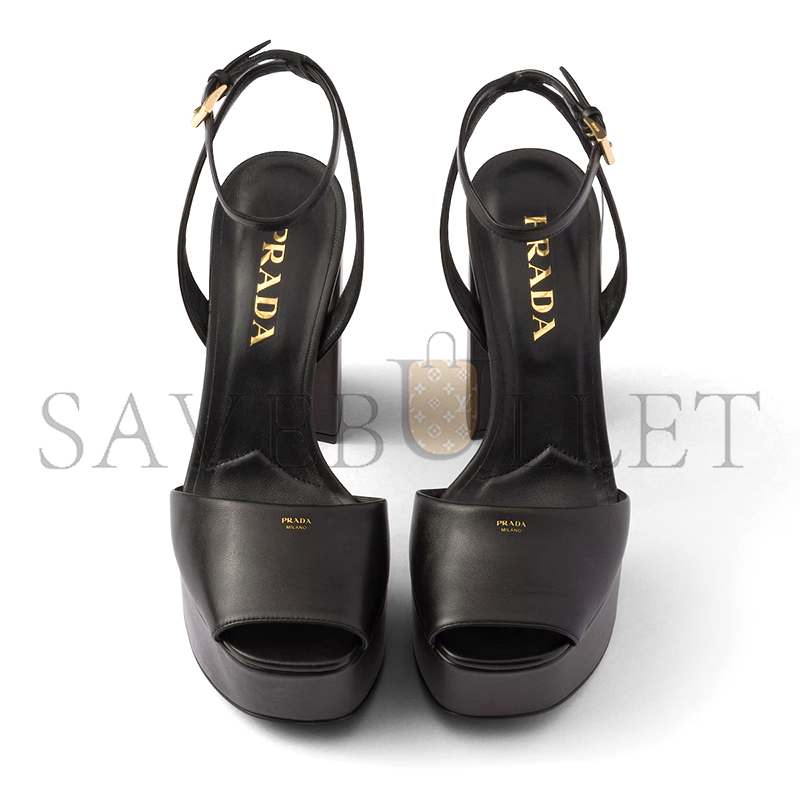 PRADA NAPPA LEATHER PLATFORM SANDALS 1XP48B